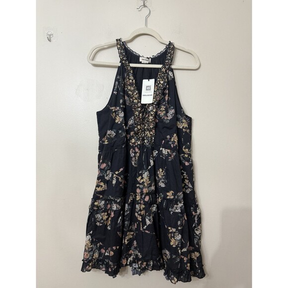 Zadig & Voltaire Women size M Rougi Cdc Polka Flowers Noir Dress NWT $548 - Picture 1 of 11